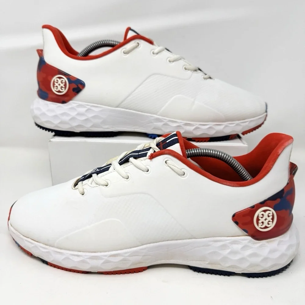 G/Fore MG4+ Golf Shoes Mens 11.5 White Poppy Camo‎ Accent Waterproof G4MA23EF27